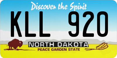 ND license plate KLL920