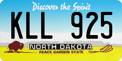 ND license plate KLL925