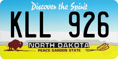 ND license plate KLL926