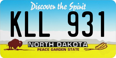 ND license plate KLL931