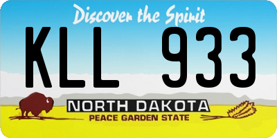 ND license plate KLL933