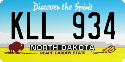 ND license plate KLL934