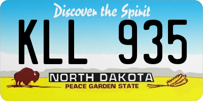 ND license plate KLL935