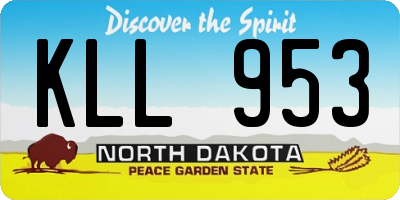 ND license plate KLL953