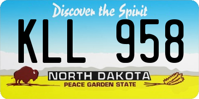ND license plate KLL958