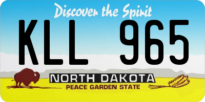 ND license plate KLL965
