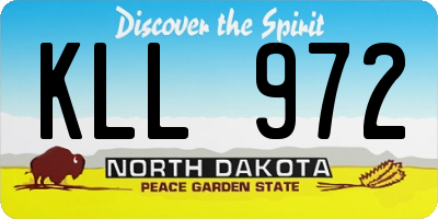 ND license plate KLL972