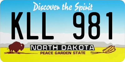 ND license plate KLL981