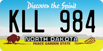 ND license plate KLL984