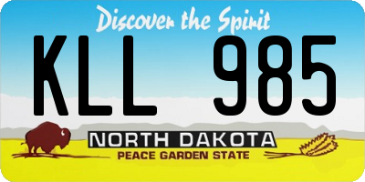 ND license plate KLL985