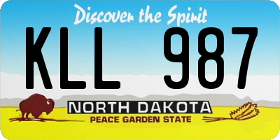 ND license plate KLL987