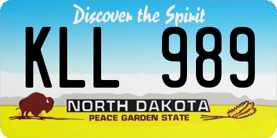 ND license plate KLL989