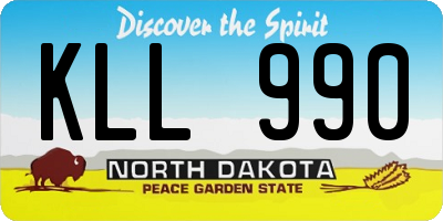 ND license plate KLL990