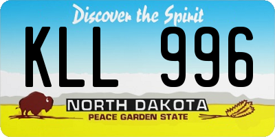 ND license plate KLL996