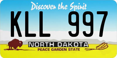 ND license plate KLL997