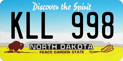 ND license plate KLL998