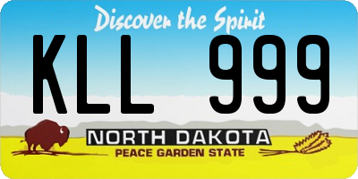 ND license plate KLL999