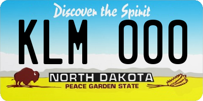 ND license plate KLM000
