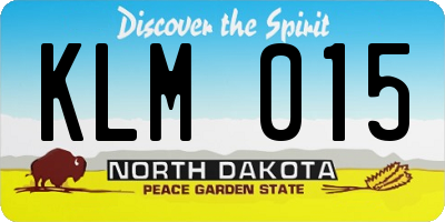 ND license plate KLM015