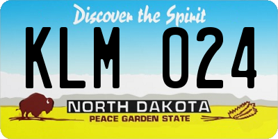 ND license plate KLM024