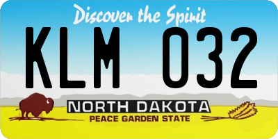 ND license plate KLM032
