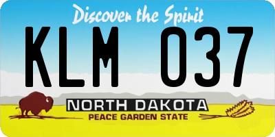 ND license plate KLM037