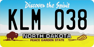 ND license plate KLM038