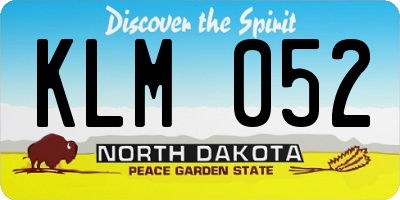 ND license plate KLM052
