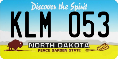 ND license plate KLM053