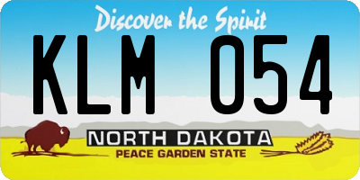 ND license plate KLM054