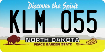 ND license plate KLM055