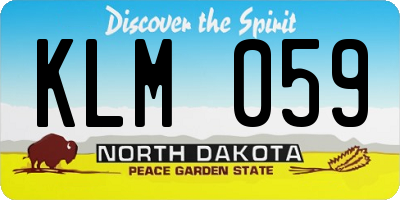 ND license plate KLM059