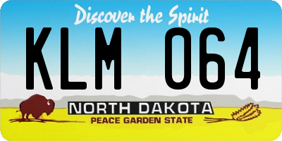 ND license plate KLM064