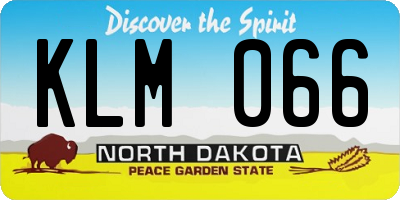 ND license plate KLM066