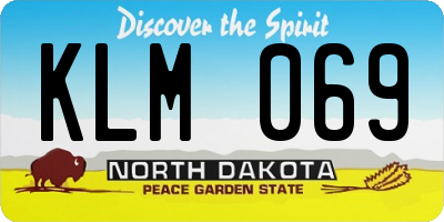 ND license plate KLM069