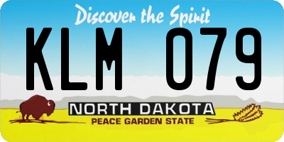 ND license plate KLM079