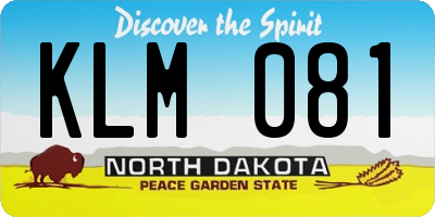 ND license plate KLM081