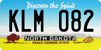 ND license plate KLM082