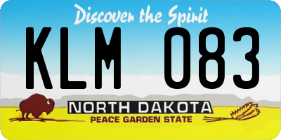 ND license plate KLM083