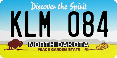 ND license plate KLM084
