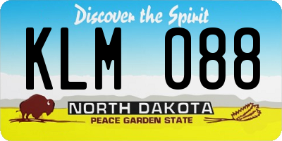 ND license plate KLM088