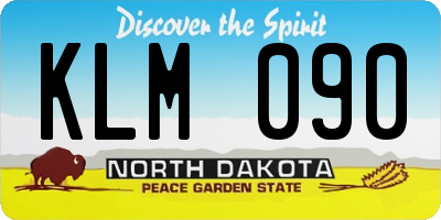 ND license plate KLM090