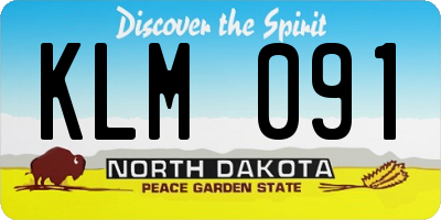 ND license plate KLM091