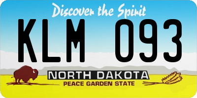 ND license plate KLM093