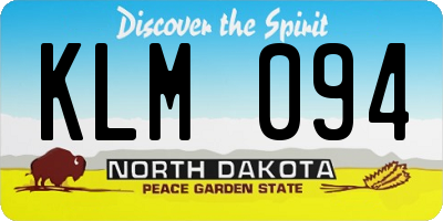 ND license plate KLM094