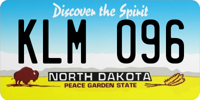 ND license plate KLM096