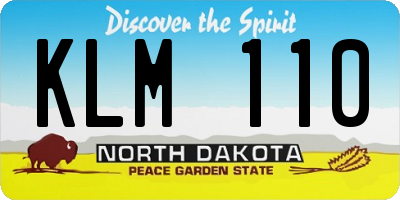 ND license plate KLM110
