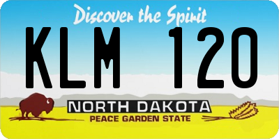 ND license plate KLM120