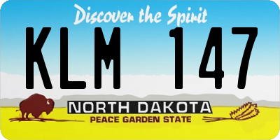 ND license plate KLM147
