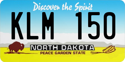 ND license plate KLM150